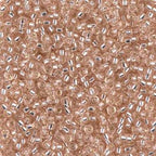 Miyuki 11-23   11/0 Silver Lined Transparent Pale Rose Seed Beads - 5 or 10gm