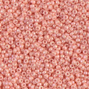Miyuki 11/0 Semi-Matte Opaque Salmon Gold Luster AB Seed Beads - 5 or 10 gm