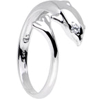 Sterling Silver 925 Cubic Zirconia Dolphin Toe Ring