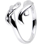 Sterling Silver 925 Cubic Zirconia Crisscross Toe Ring