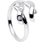 Sterling Silver 925 Cubic Zirconia Crisscross Toe Ring