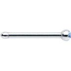 20G Stainless Steel Light Blue Gem Micro Nose Bone