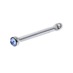 20G Stainless Steel Light Blue Gem Micro Nose Bone