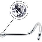 20G Stainless Steel Crystalline Gem Micro Nose Ring Twister