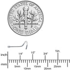 20G Stainless Steel Crystalline Gem Micro Nose Ring Twister