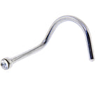 20G Stainless Steel Crystalline Gem Micro Nose Ring Twister