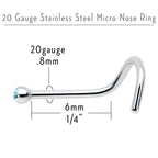 Aqua Gem MICRO Nose Ring Twister