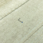 20G Stainless Steel Sapphire Blue Gem Micro Nose Ring L-Shaped