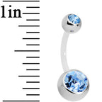 Solar Blue Double Gem Bioplast Belly Ring