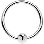 16G 9/16 Solid 14K White Gold BCR Captive Ring