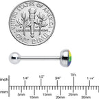 Surgical Steel RAINBOW Gay Pride Barbell