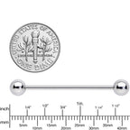 14G Straight Stainless Steel Barbell 1 1/4 6mm