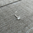 Sterling Silver 925 Clear CZ Heart Nose Ring