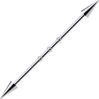 Surgical Steel Spiked Industrial Barbell Earring