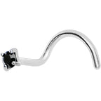 Jet Black Cubic Zirconia Nose Screw