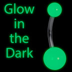 Light Blue GLOW in the DARK Belly Button Ring