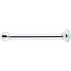 Sterling Silver 1.2mm Aurora Nose Bone Created with Crystals
