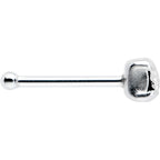 Sterling Silver 2mm Clear Nose Bone Created with Crystals