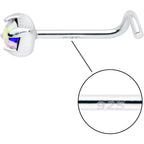 Sterling Silver 3mm Aurora Nose Ring Created with Crystals