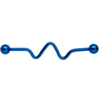 Wave Blue Anodized Titanium Industrial Project Bar 40mm