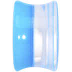 9/16 Blue Neon Glitter Saddle Plug
