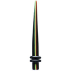 6G Acrylic Rasta Stripe Taper