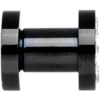 4G Black Anodized Clear Gem Go Glam Screw Fit Tunnel Plug Set