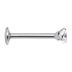 16G Clear 2mm Gem Internally Threaded Labret Monroe Tragus