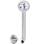 14G 5mm Clear Gem Vertical Hood Piercing -1/2 2.5mm Rise