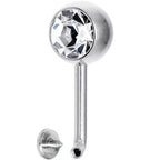 14G 8mm Clear Gem Vertical Hood Piercing -3/8 2mm Rise