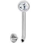 14G 5mm Clear Gem Vertical Hood Piercing -7/16 2mm Rise