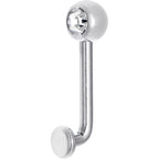 14G 5mm Clear Gem Vertical Hood Piercing -7/16 2mm Rise