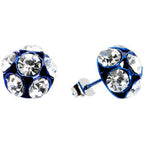 Blue Ball Gem Stud Earrings