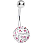 Striped Light Pink Crystal Evolution Belly Ring