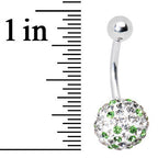 Striped Peridot Green Crystal Evolution Belly Ring