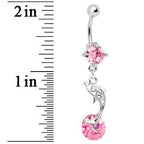 Leaping for Joy Dolphin Pink CZ Belly Ring