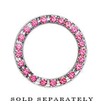 5/8 Stainless Steel Pink Gem Screw Fit Tunnel