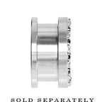 18mm Stainless Steel Black Clear Gem Screw Fit Tunnel