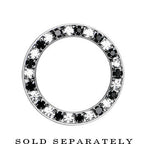18mm Stainless Steel Black Clear Gem Screw Fit Tunnel