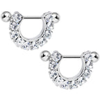 14G 5/8 Clear Gem Flirtatious Flair Nipple Shield Set