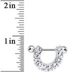 14G 5/8 Clear Gem Flirtatious Flair Nipple Shield Set