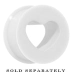 5/8 White Heart Silicone Flexible Tunnel
