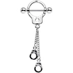 14G 5/8 Hold Me In Handcuffs Dangle Nipple Shield Set