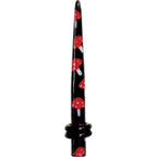 6G Black Red Mushroom Acrylic Ear Taper