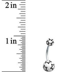 White Black Outline Stars Belly Ring