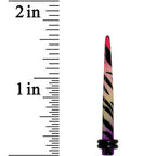 6G Multi Color Animal Print Acrylic Ear Taper