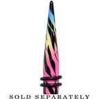 0G Multi Color Animal Print Acrylic Ear Taper