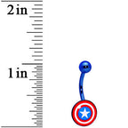 Anodized Captain American Belly Ring