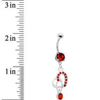 Red Gem Charming Heart Dangle Belly Ring