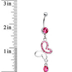 Pink Gem Hollow Butterfly Belly Ring